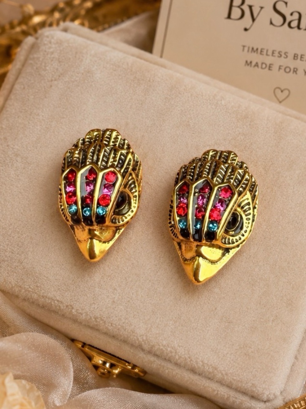 Antique Eagle head earrings
